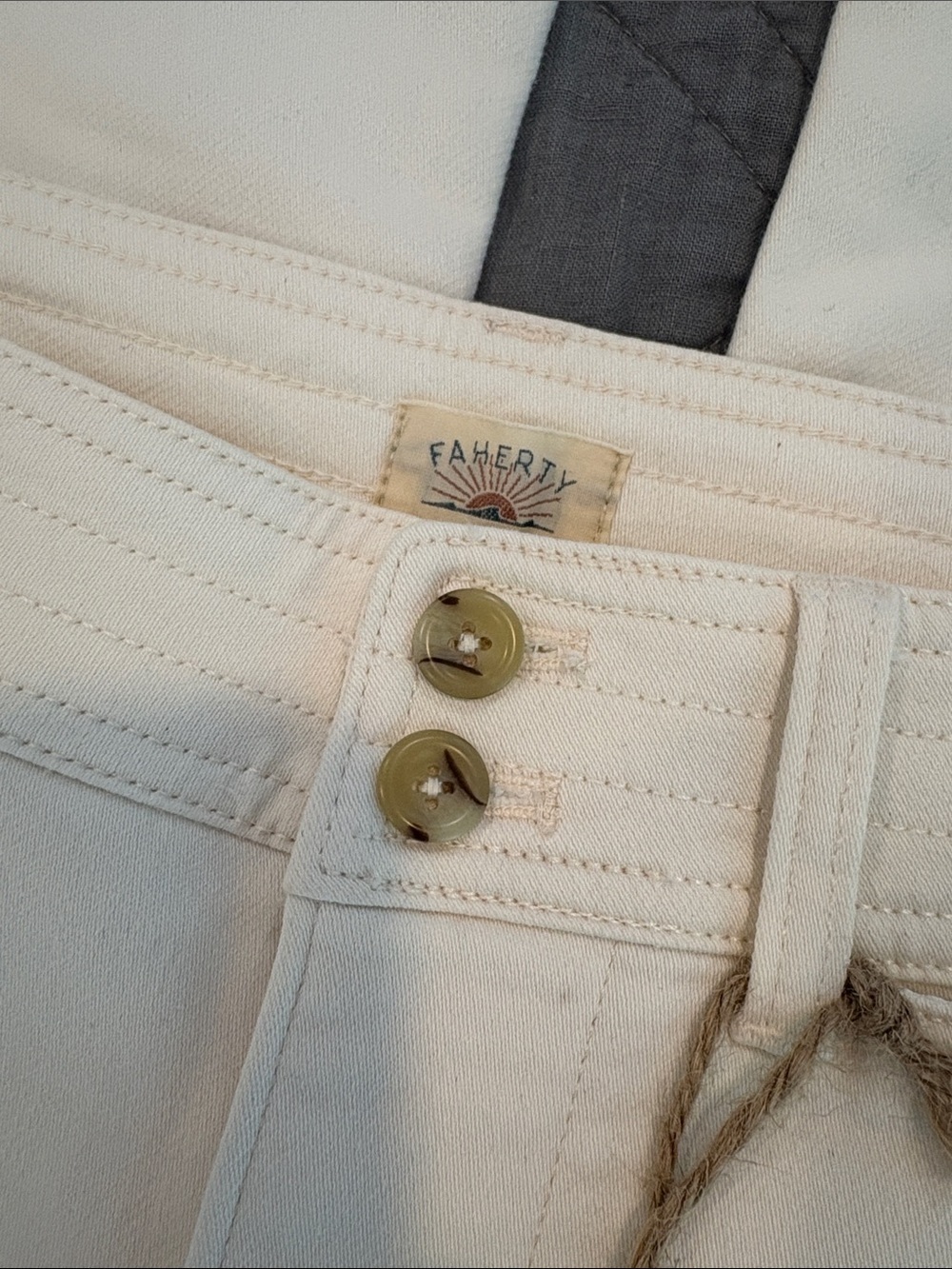 NWT Faherty Stretch Terry Harbor Pants in Egret - Picture 3 of 10